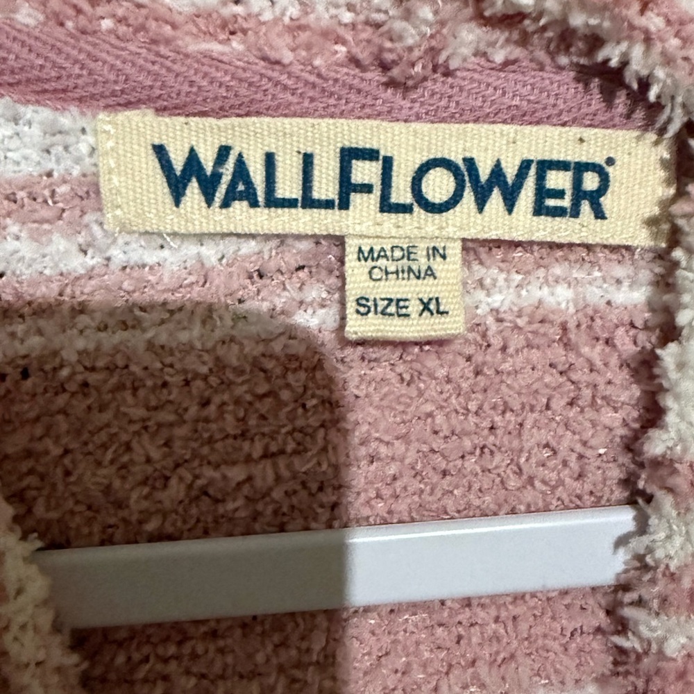 Wallflower Striped Pullover hoodie- Dusty Rose & White - Picture 3 of 5